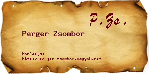 Perger Zsombor névjegykártya